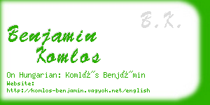 benjamin komlos business card